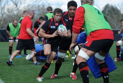 24.09.11 - Wales Rugby Training - Leigh Halfpenny during training. 