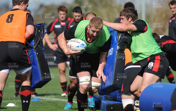 24.09.11 - Wales Rugby Training - Bradley Davies during training. 