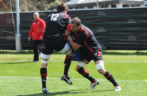 24.09.11 - Wales Rugby Training - Sam Warburton during training. 