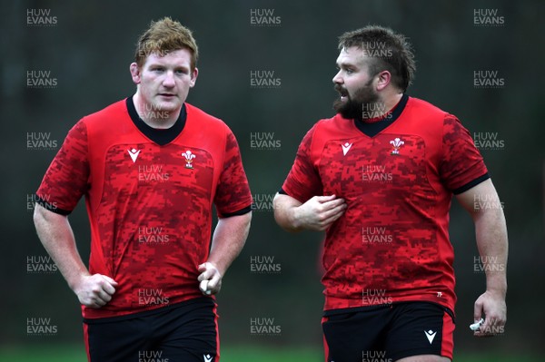 241120 - Wales Rugby Training - Rhys Carre and Tomas Francis during training
