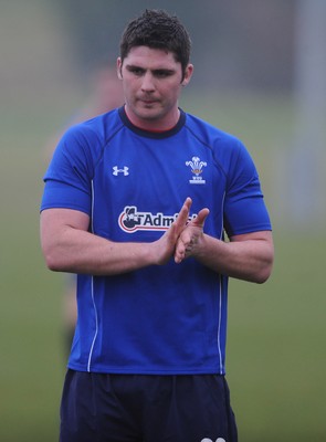 25.01.11 - Wales Rugby Training - Rob McCusker during training. 