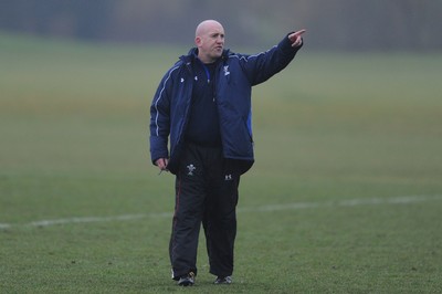 25.01.11 - Wales Rugby Training - Defence coach Shaun Edwards during training. 