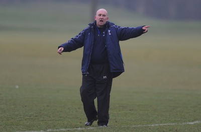 25.01.11 - Wales Rugby Training - Defence coach Shaun Edwards during training. 