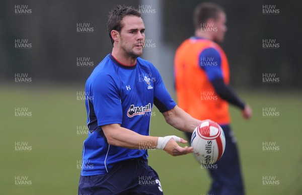 25.01.11 - Wales Rugby Training - Lee Byrne during training. 