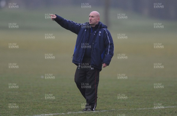 25.01.11 - Wales Rugby Training - Defence coach Shaun Edwards during training. 