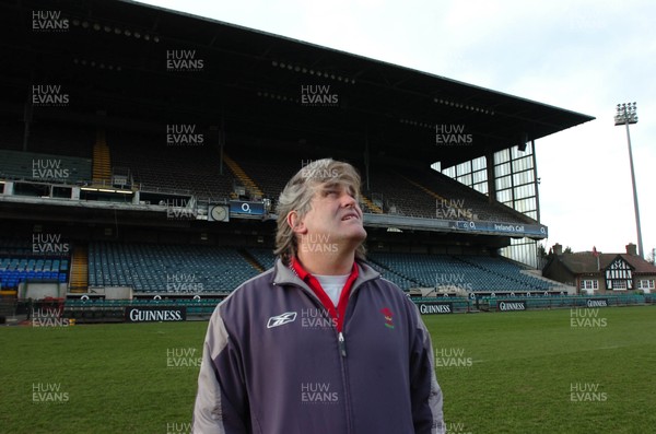 250206  Wales rugby training, Landsdowne Road Coach Scott Johnson looks around the Stadium     