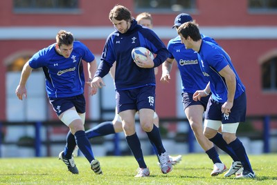 24.02.11 - Wales Rugby Training - Ryan Jones during training. 