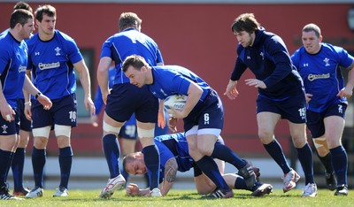24.02.11 - Wales Rugby Training - Matthew Rees during training. 