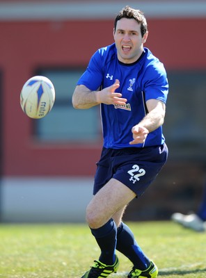 24.02.11 - Wales Rugby Training - Stephen Jones during training. 