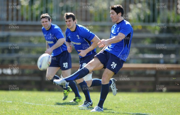 24.02.11 - Wales Rugby Training - James Hook during training. 