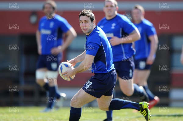 24.02.11 - Wales Rugby Training - Stephen Jones during training. 