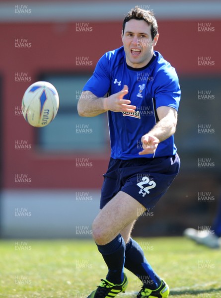 24.02.11 - Wales Rugby Training - Stephen Jones during training. 