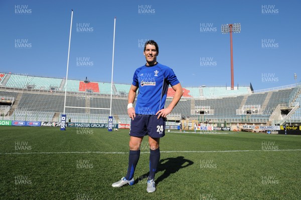 24.02.11 - Wales Rugby Training - James Hook who will win his 50th Welsh cap against Italy tomorrow at the Stadio Flaminio. 