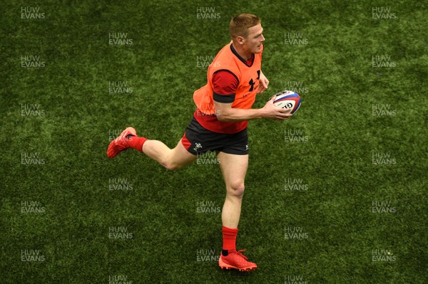 250220 - Wales Rugby Training - Johnny McNicholl during training