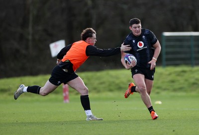 250225 - Wales Rugby Training during the fallow week - James Botham during training