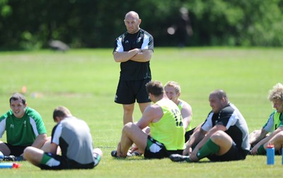 25.05.09 - Wales Rugby Training - Head coach, Robin McBryde looks on during training. 