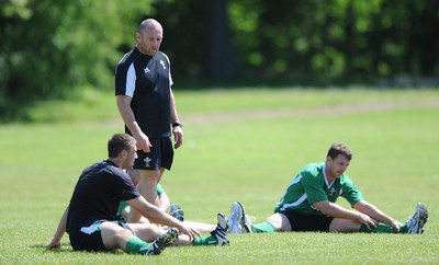 25.05.09 - Wales Rugby Training - Head coach, Robin McBryde looks on during training. 