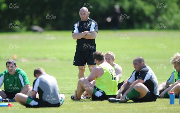 25.05.09 - Wales Rugby Training - Head coach, Robin McBryde looks on during training. 
