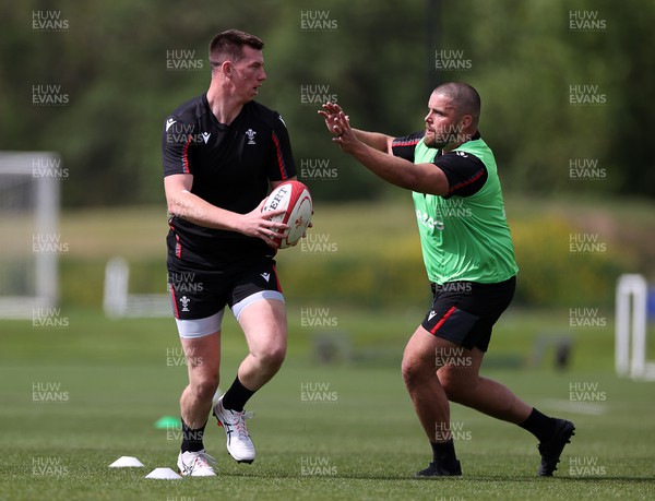 250523 - Wales Rugby Training on the first day in preparation for the Rugby World Cup - Adam Beard and Nicky Smith