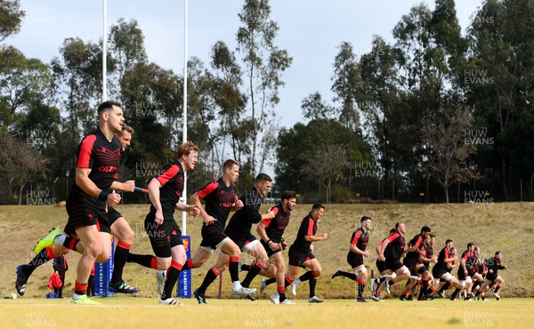 250622 - Wales Rugby Training - Tomos Williams, Dan Biggar, Rhys Patchell, Liam Williams, George North, Johnny Williams, Owen Watkin during training