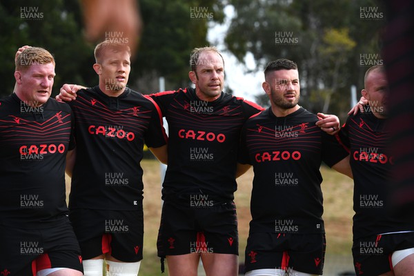 250622 - Wales Rugby Training - Rhys Carre, Ben Carter, Alun Wyn Jones, Gareth Thomas during training