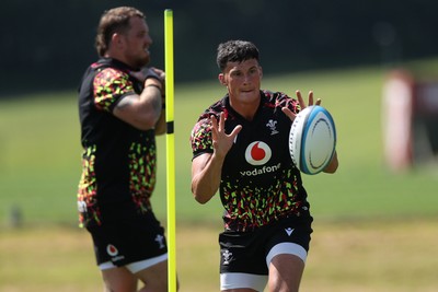 250626 - Wales Rugby Training ahead of their game against the Barbarians at Twickenham on Saturday - Ellis Bevan during training