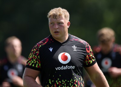 250626 - Wales Rugby Training ahead of their game against the Barbarians at Twickenham on Saturday - Rhys Barratt during training