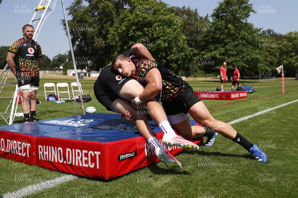 250626 - Wales Rugby Training ahead of their game against the Barbarians at Twickenham on Saturday - Joe Hawkins during training