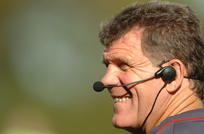 25.09.07 - Wales Rugby World Cup Training - Coach, Gareth Jenkins looks on during training 