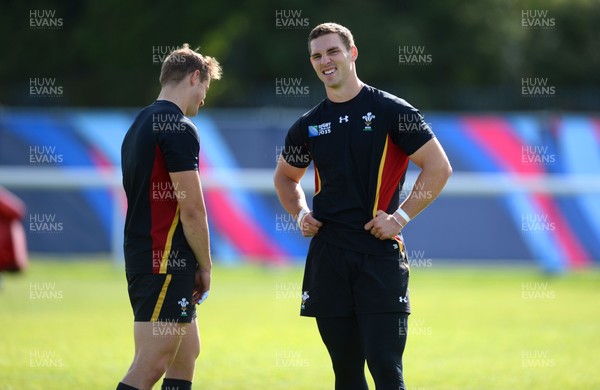 250915 - Wales Rugby World Cup Training -Hallam Amos and George North during training