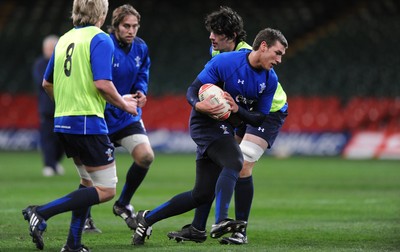 25.11.10 - Wales Rugby Training - Tom James during training. 