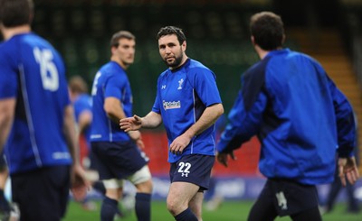 25.11.10 - Wales Rugby Training - Stephen Jones during training. 