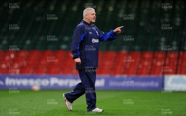 25.11.10 - Wales Rugby Training - Head coach Warren Gatland during training. 