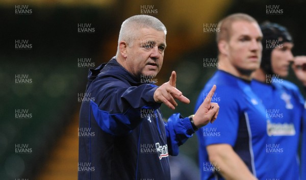 25.11.10 - Wales Rugby Training - Head coach Warren Gatland during training. 