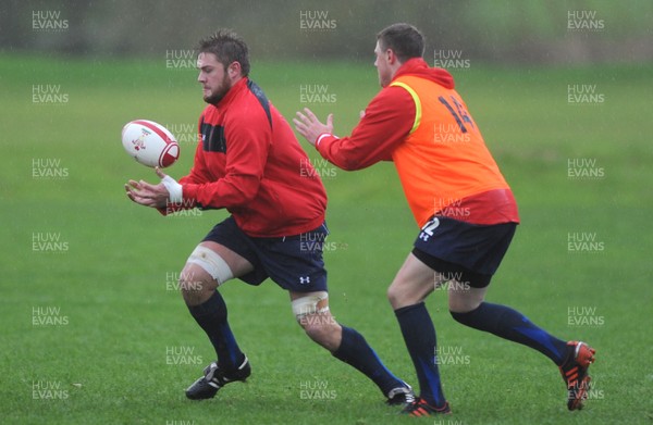 25.11.11 - Wales Rugby Training - Lewis Evans during training. 