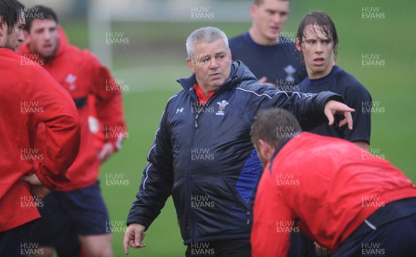 25.11.11 - Wales Rugby Training - Head coach Warren Gatland during training. 