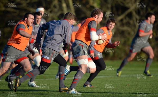 251113 - Wales Rugby Training -Alun Wyn Jones during training