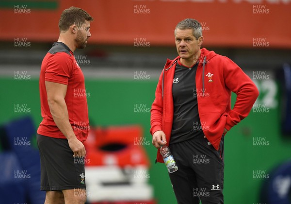 251119 - Wales Rugby Training - Leigh Halfpenny and Byron Hayward