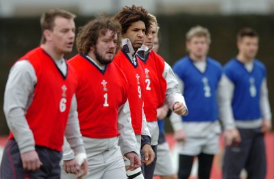 260107 - Wales Rugby Training - Colin Charvis looks on during training 