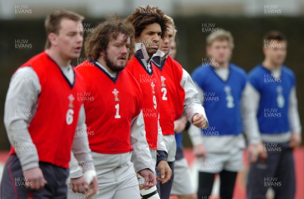 260107 - Wales Rugby Training - Colin Charvis looks on during training 