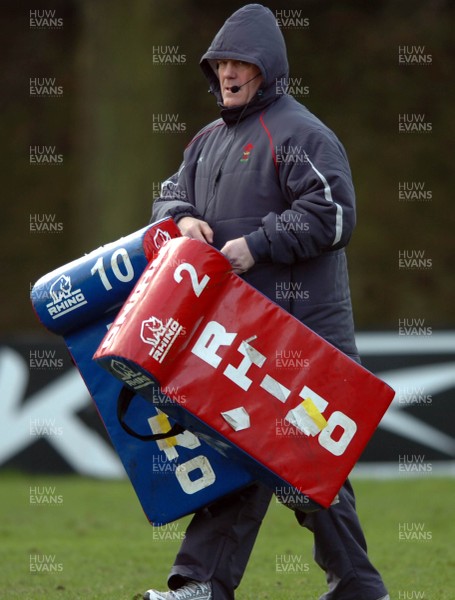 260107 - Wales Rugby Training - Wales Coach, Gareth Jenkins during training 