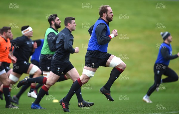 260118 - Wales Rugby Training - Alun Wyn Jones during training