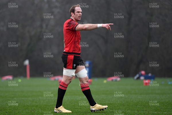 270121 - Wales Rugby Training - Alun Wyn Jones during training