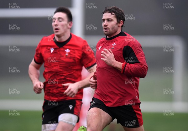 270121 - Wales Rugby Training - Josh Adams and Leigh Halfpenny during training