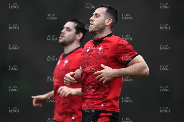 270121 - Wales Rugby Training - Tomos Williams and Gareth Davies during training