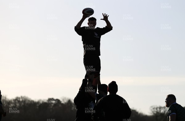 260124 - Wales Rugby Training in the first week of the Gunniess 6 Nations camp - Adam Beard during training