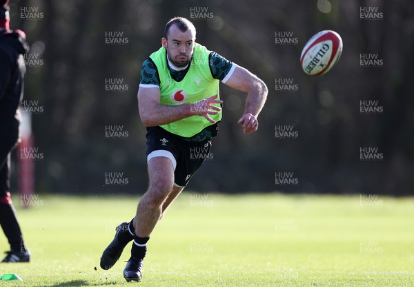 260124 - Wales Rugby Training in the first week of the Gunniess 6 Nations camp - Cai Evans during training