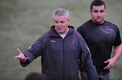 26.02.08 - Wales Rugby Training - Wales Coach, Warren Gatland during training 