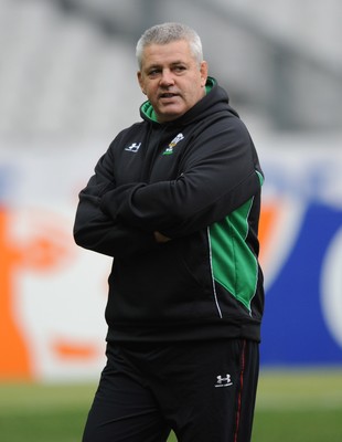26.02.09 - Wales Rugby Training - Wales head coach, Warren Gatland looks on during training. 