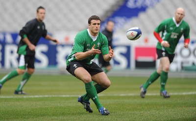 26.02.09 - Wales Rugby Training - Jamie Roberts in action during training. 